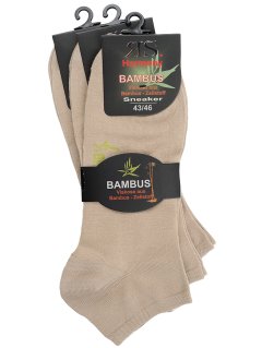 Sneaker Strømper Harmony - BAMBUS - Beige - 3-PAK