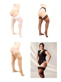 Selvsiddende Strømper Plus Size Giulia - POSITIVE HOLD UPS 20 den