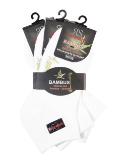Strømper Harmony Kortskaftet - BAMBUS - Hvid - 3-PAK