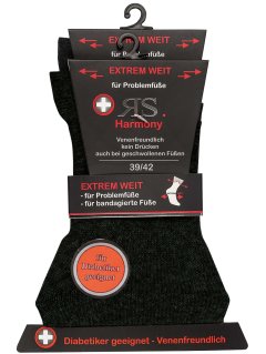 Strømper Harmony - EKSTRA SENSIBEL - Sort - 2-PAK