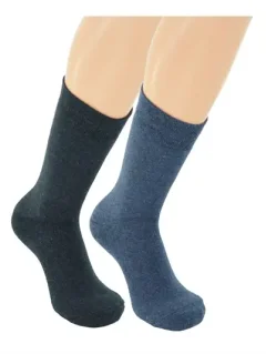 Strømper Harmony - Termosokker med frotte - JEANS - 2-PAK