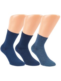 Unisex - Kortskaftet bambusstrømpe - Jeansfarver - 3-PAK
