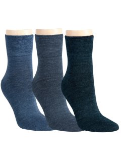 Herrestrømpe - Uld - Jeansfarver - 3-PAK